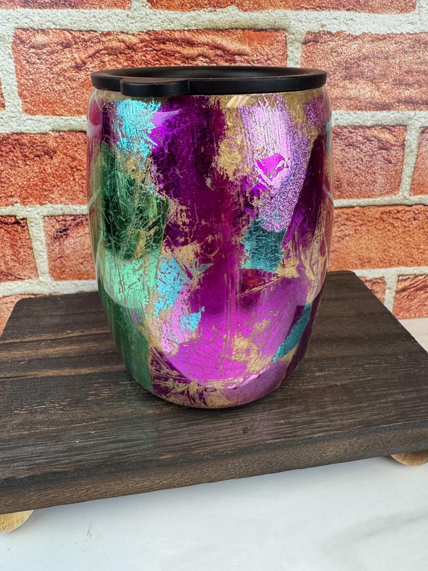 Multicolor Coffee Mug: 14oz Double-Wall Insulated Traveler Cup | Unique Design