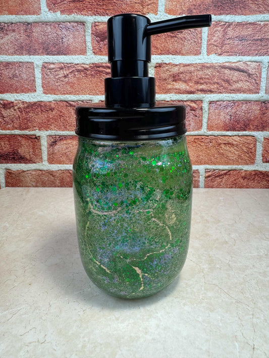 Green Liquid Soap Dispenser-Elegant Bathroom Decor & Kitchen Accessory