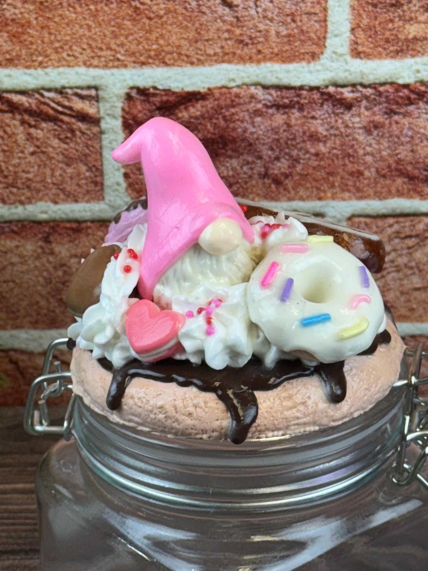 Gnome Candy Jar - Faux Cookie and Donut Treat Storage with Whimsy