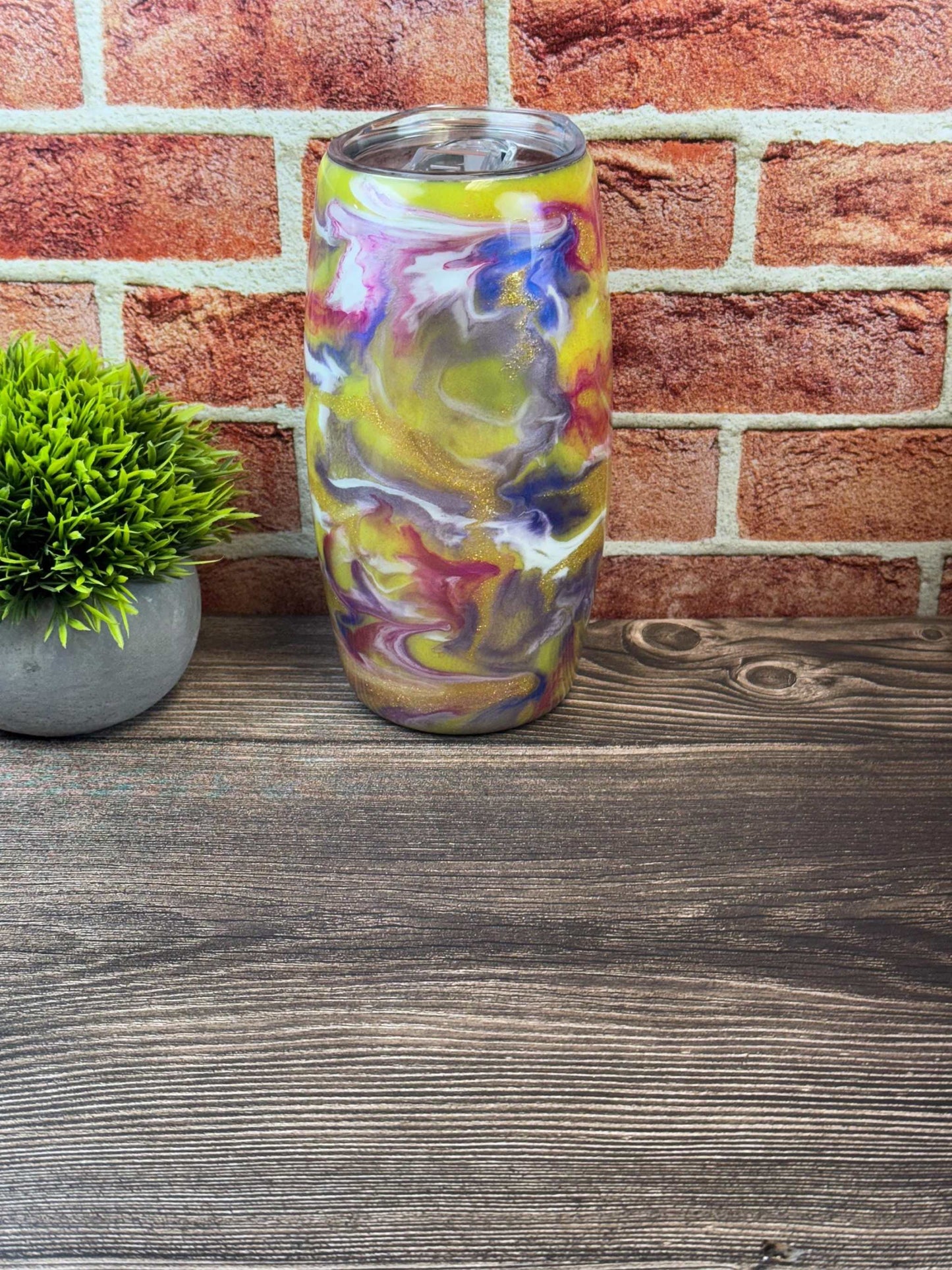 Yellow Stainless-Steel Tumbler - Vibrant Colorful & Eco-Friendly
