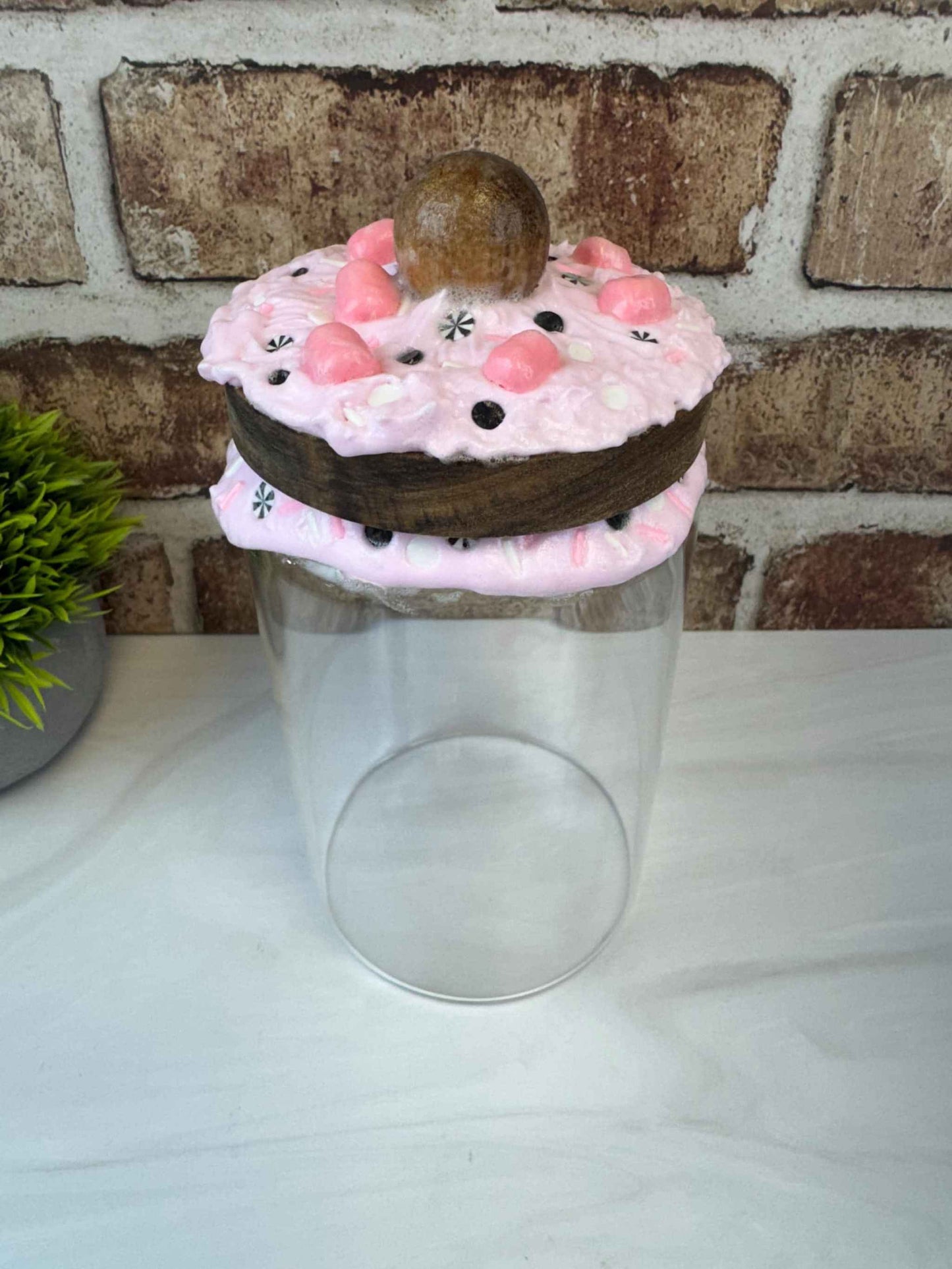 Whimsical Treat Jar - Pink Marshmallow with Sprinkles for Home Decor