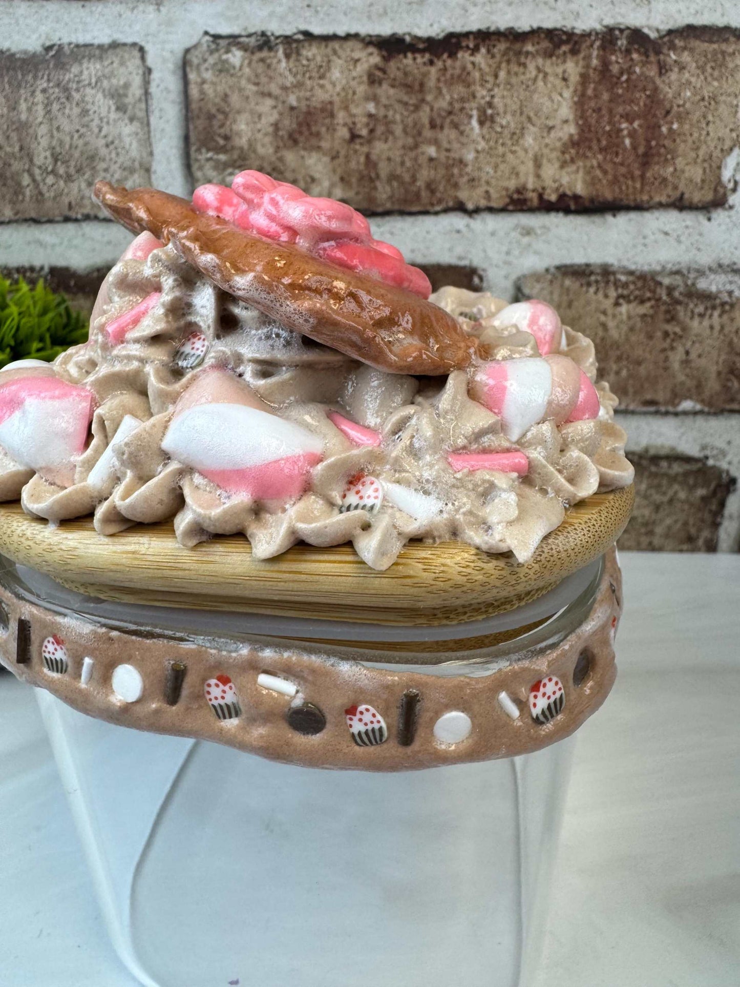 Cookie face treat jar - Fake Bake Decor - faux sprinkles and topping