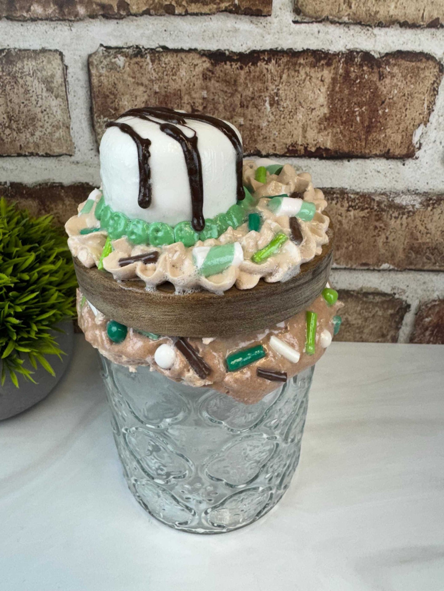 Mint Chocolate Chip Cake Jar - Kitchen Decor & Storage Solution-Treats