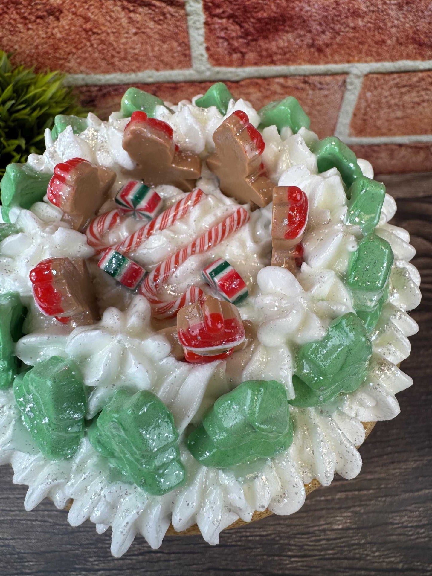 Christmas Jar Decor with gingerbread and tree accents holiday tiered tray decoration