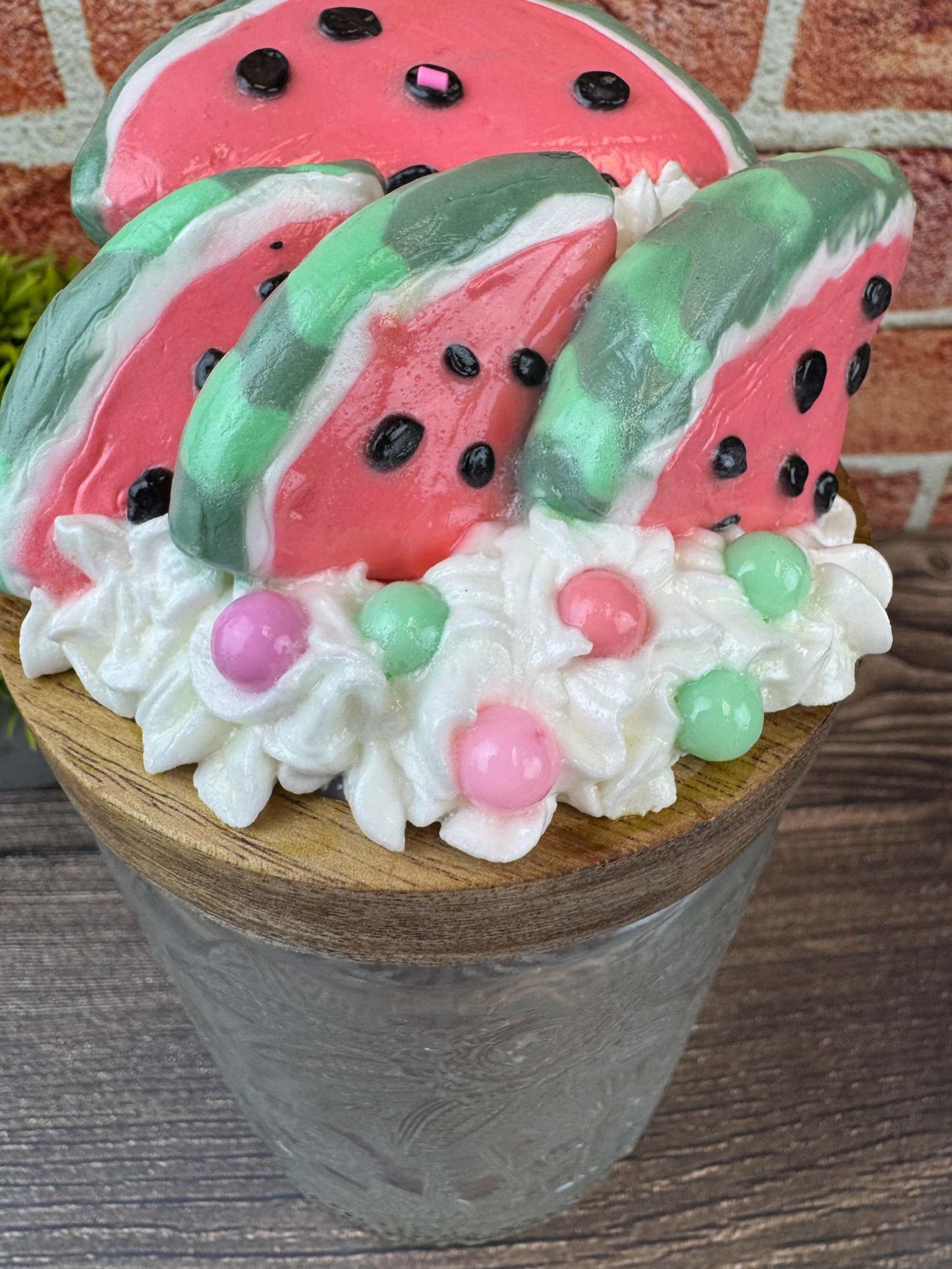 Faux Watermelon Treat Jar-Candy Jar Decor for Summer & Kitchen Storage