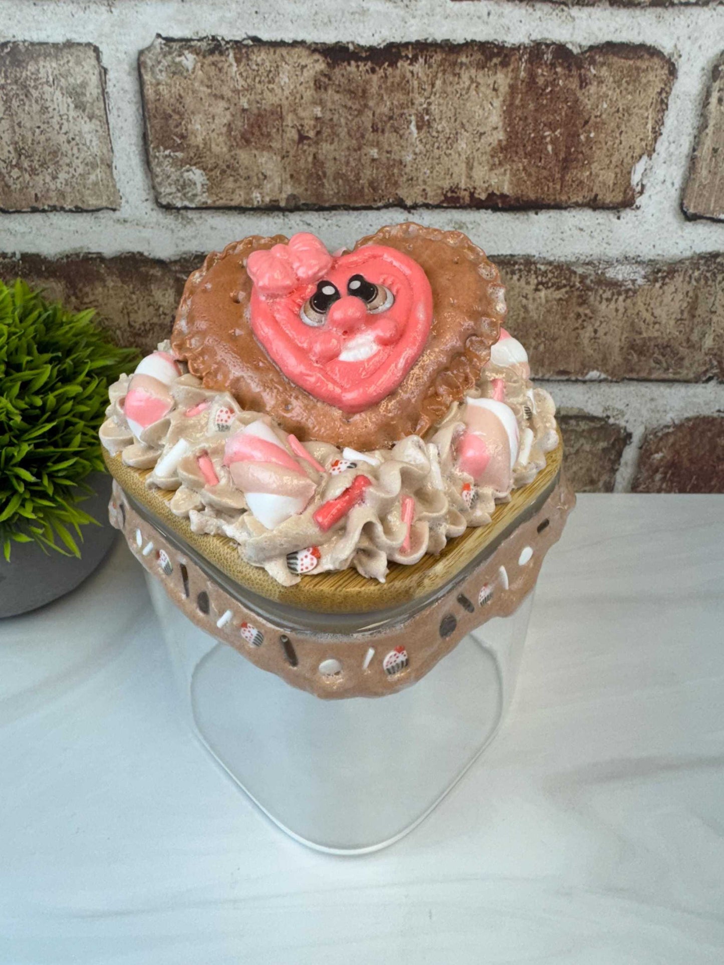 Cookie face treat jar - Fake Bake Decor - faux sprinkles and topping