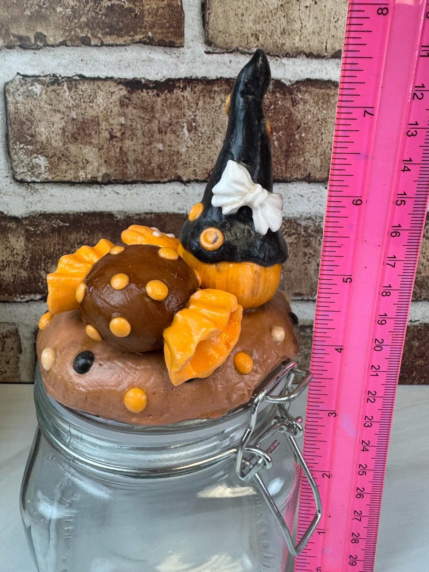 Pumpkin Witch Hat Candy Jar - Festive Fall Decorative Storage Solution