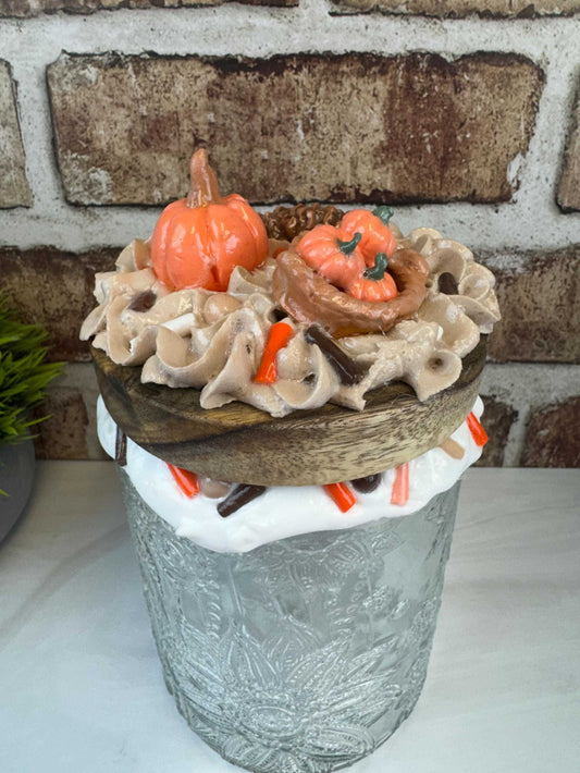 Pumpkin Treat Jar - Whimsical Sprinkles and Whipped Topping Design
