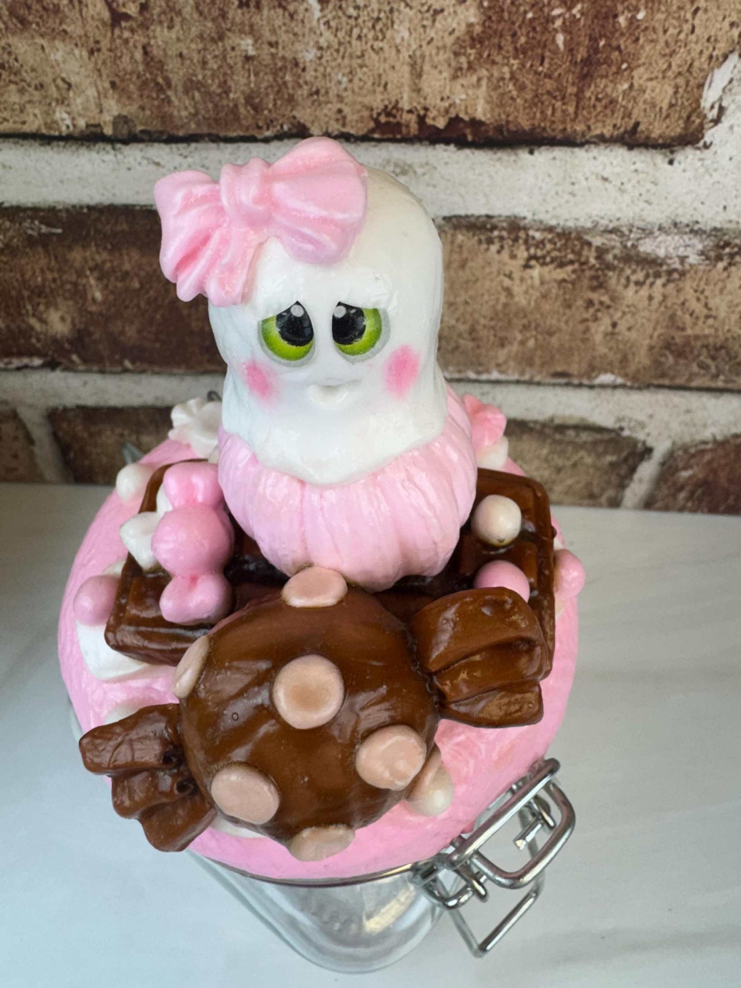 Ghost Treat Jar: Hand-Painted Faux Ghost Cookies & Candies Storage