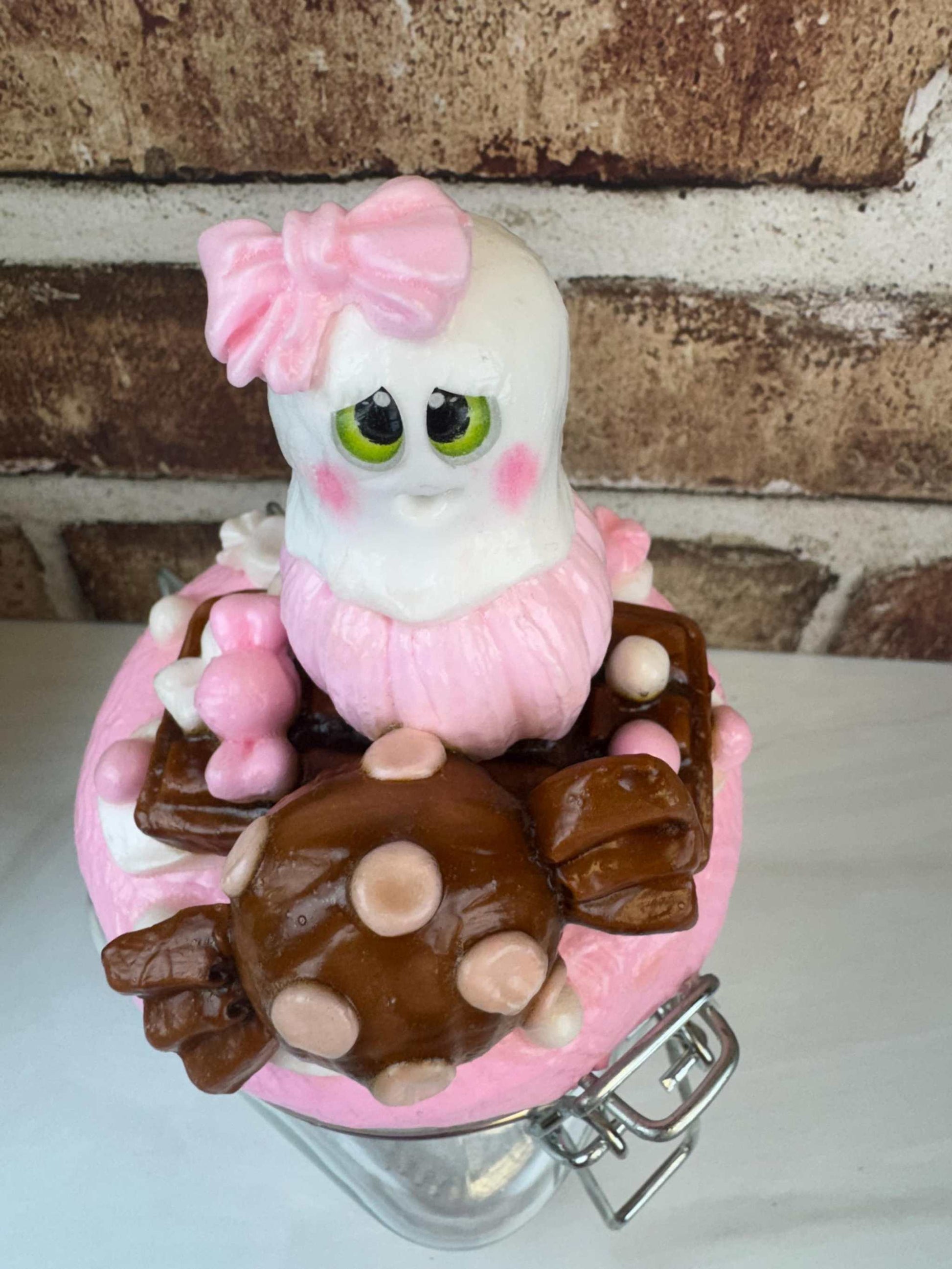 Ghost Treat Jar: Hand-Painted Faux Ghost Cookies & Candies Storage