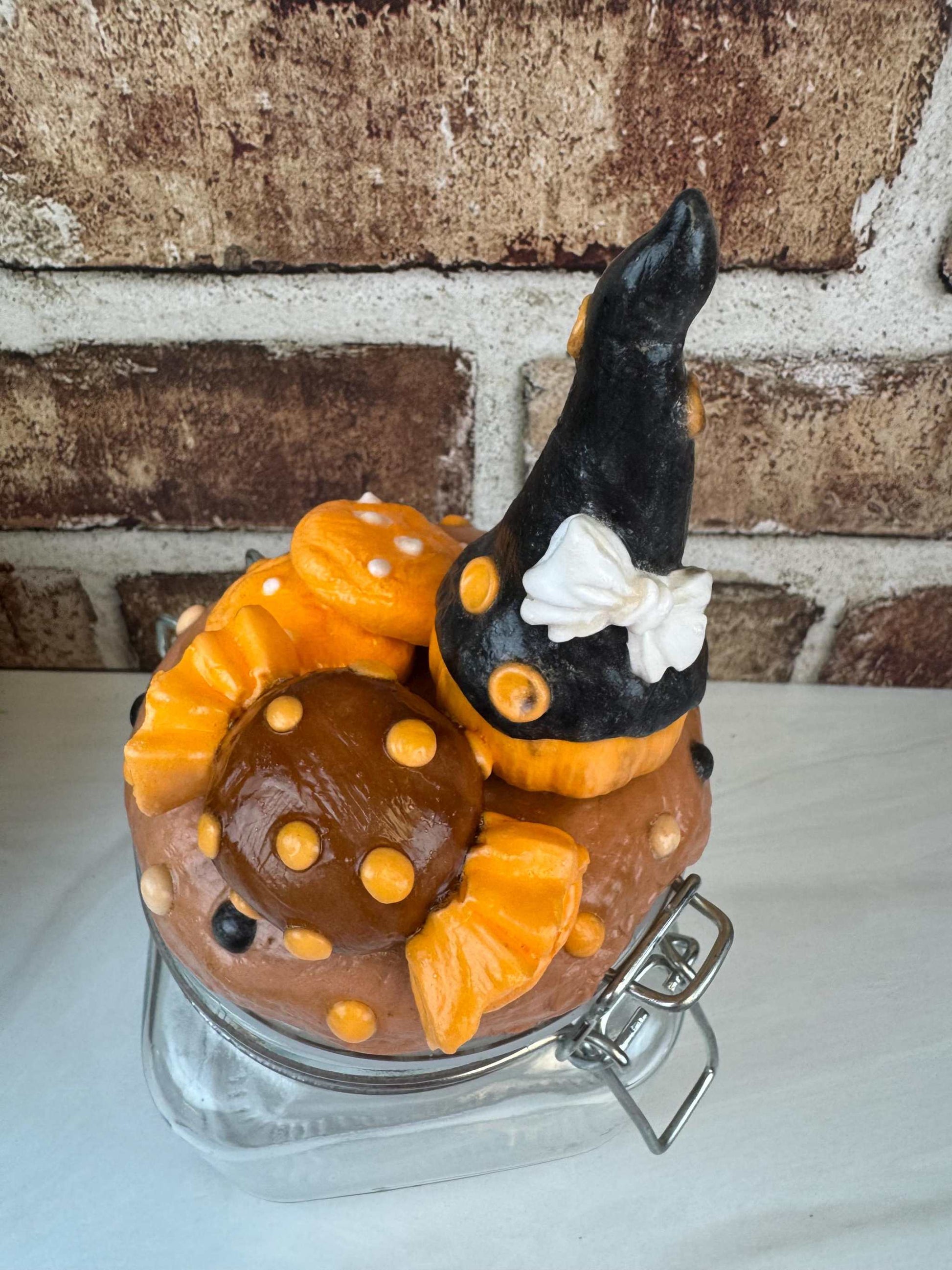 Pumpkin Witch Hat Candy Jar - Festive Fall Decorative Storage Solution