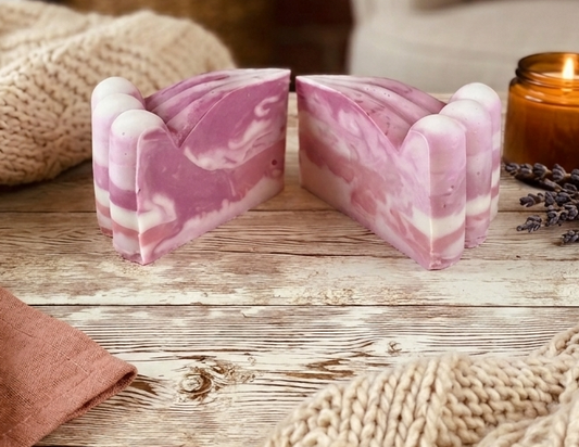 Goat Milk Soap-Cake Slice-Pink Berry-Detergent Free