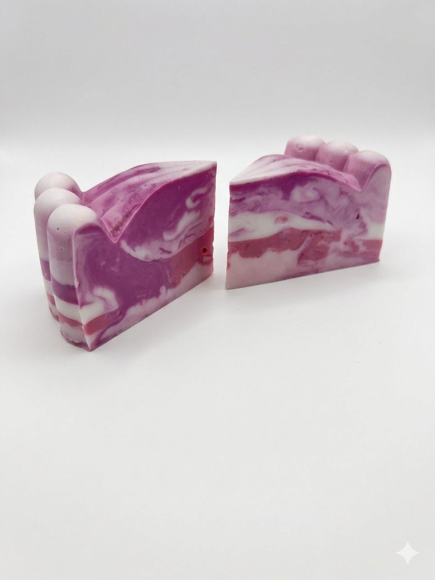 Goat Milk Soap-Cake Slice-Pink Berry-Detergent Free