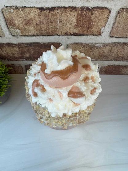 Sweet Treat Mason Jar with faux donut and whipped topping dessert decor