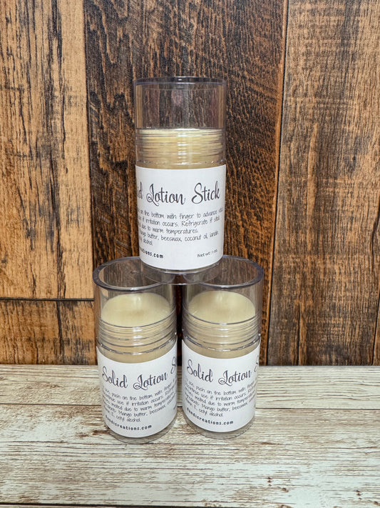 Solid Lotion Stick with mango butter, lanolin, and vitamin E for deep hydration and dry skin care