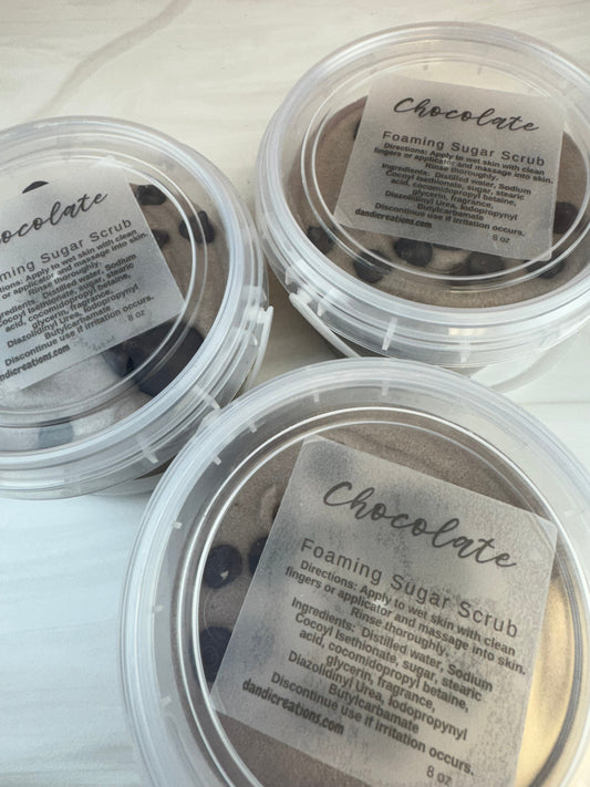 Foaming Sugar Scrub - Chocolate Whipped Soap for Luxurious Exfoliation