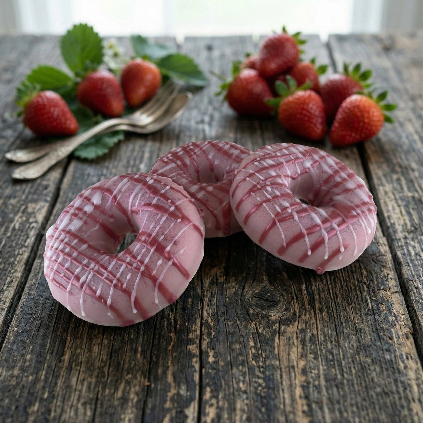 Goat Milk Soap Donut-Strawberry Cheesecake-Detergent Free