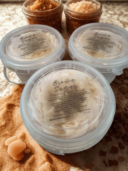 Foaming Salt Scrub - Brown Sugar - Whipped Soap