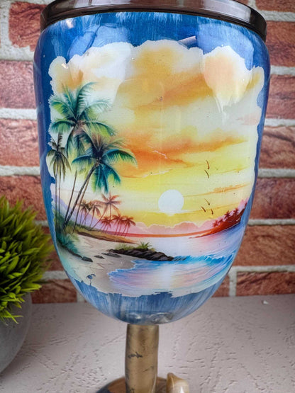 Salty Beach Wine Glass: Insulated Tumbler - Stainless Steel