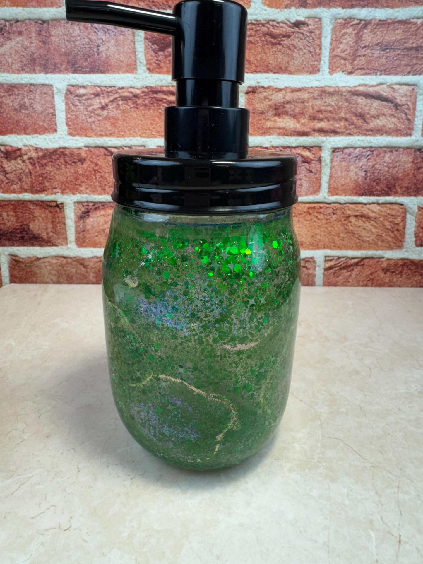 Green Liquid Soap Dispenser-Elegant Bathroom Decor & Kitchen Accessory
