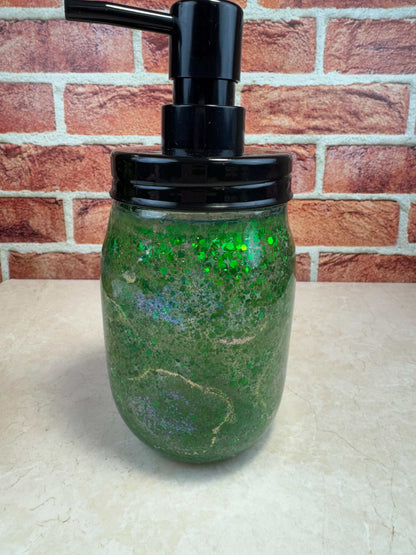 Green Liquid Soap Dispenser-Elegant Bathroom Decor & Kitchen Accessory