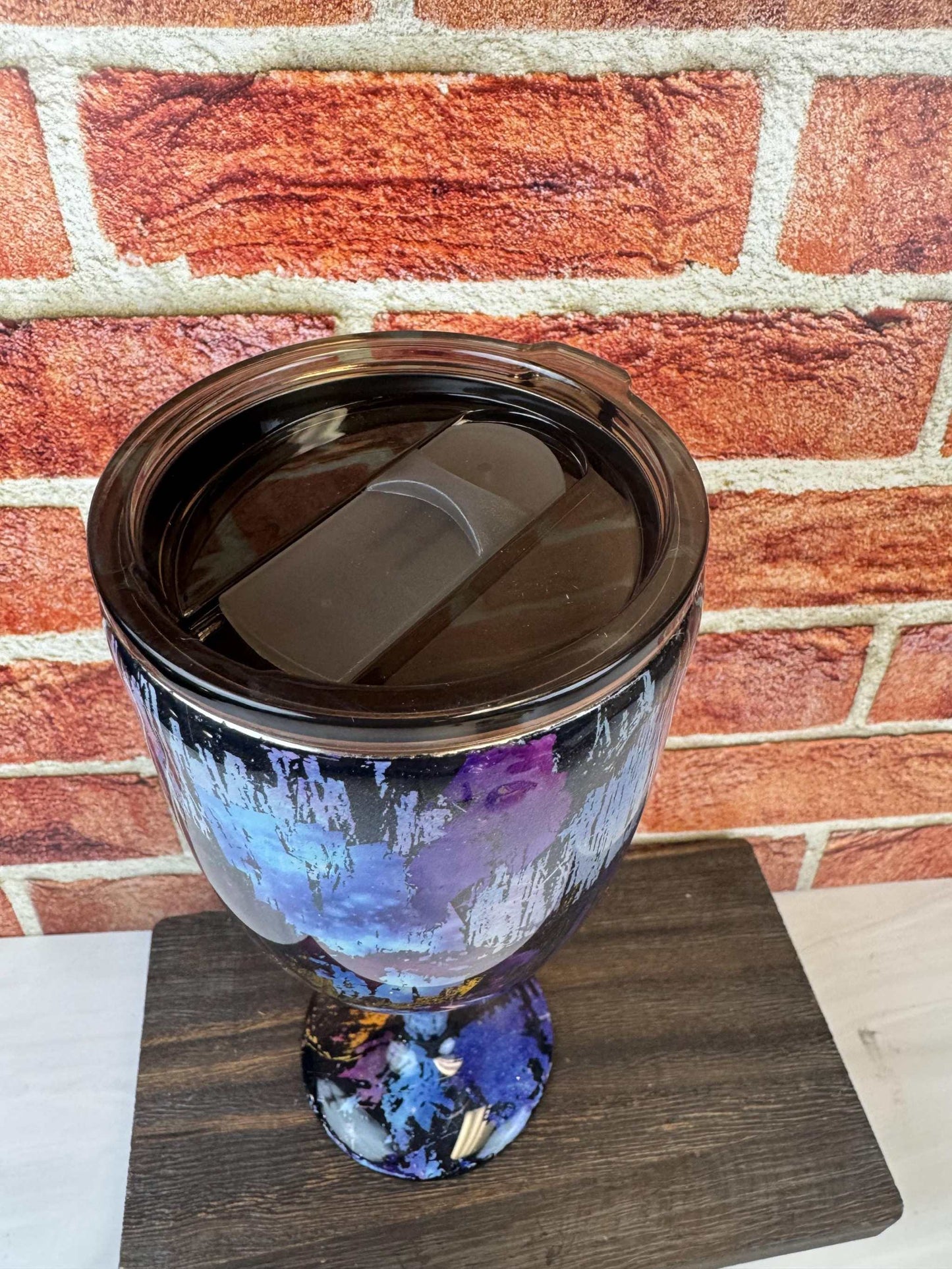 Black Wine Glass: Multi-Colored Double-Wall Insulated Tumbler with Lid