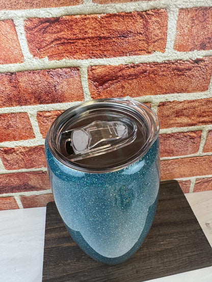 Blue Floral Tumbler - Insulated Stainless Steel Cup for On-the-Go Use