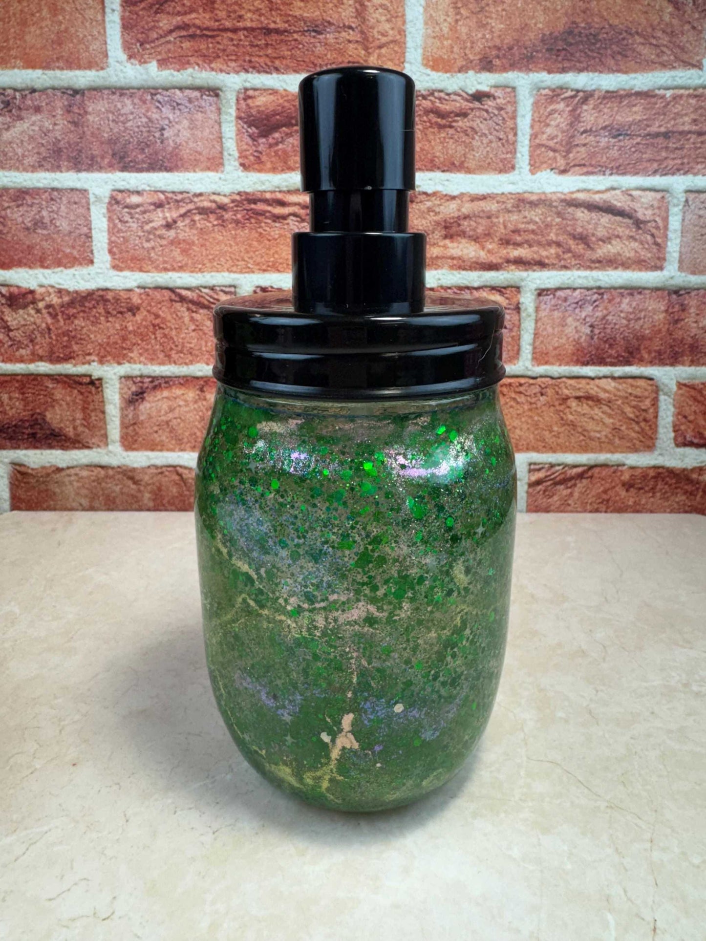 Green Liquid Soap Dispenser-Elegant Bathroom Decor & Kitchen Accessory