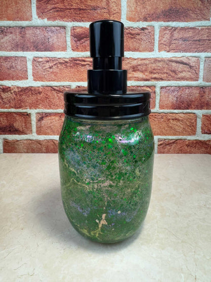 Green Liquid Soap Dispenser-Elegant Bathroom Decor & Kitchen Accessory