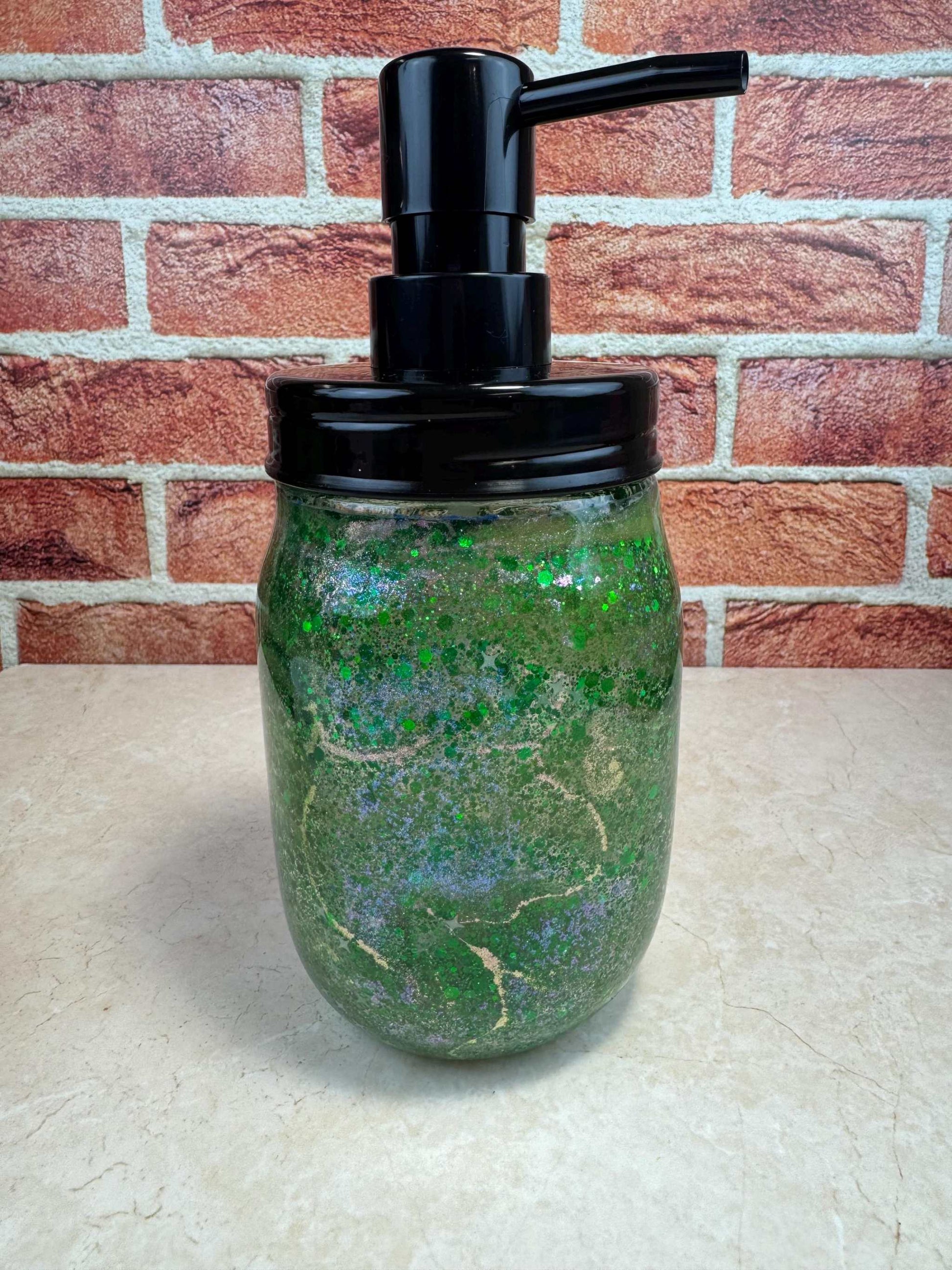 Green Liquid Soap Dispenser-Elegant Bathroom Decor & Kitchen Accessory
