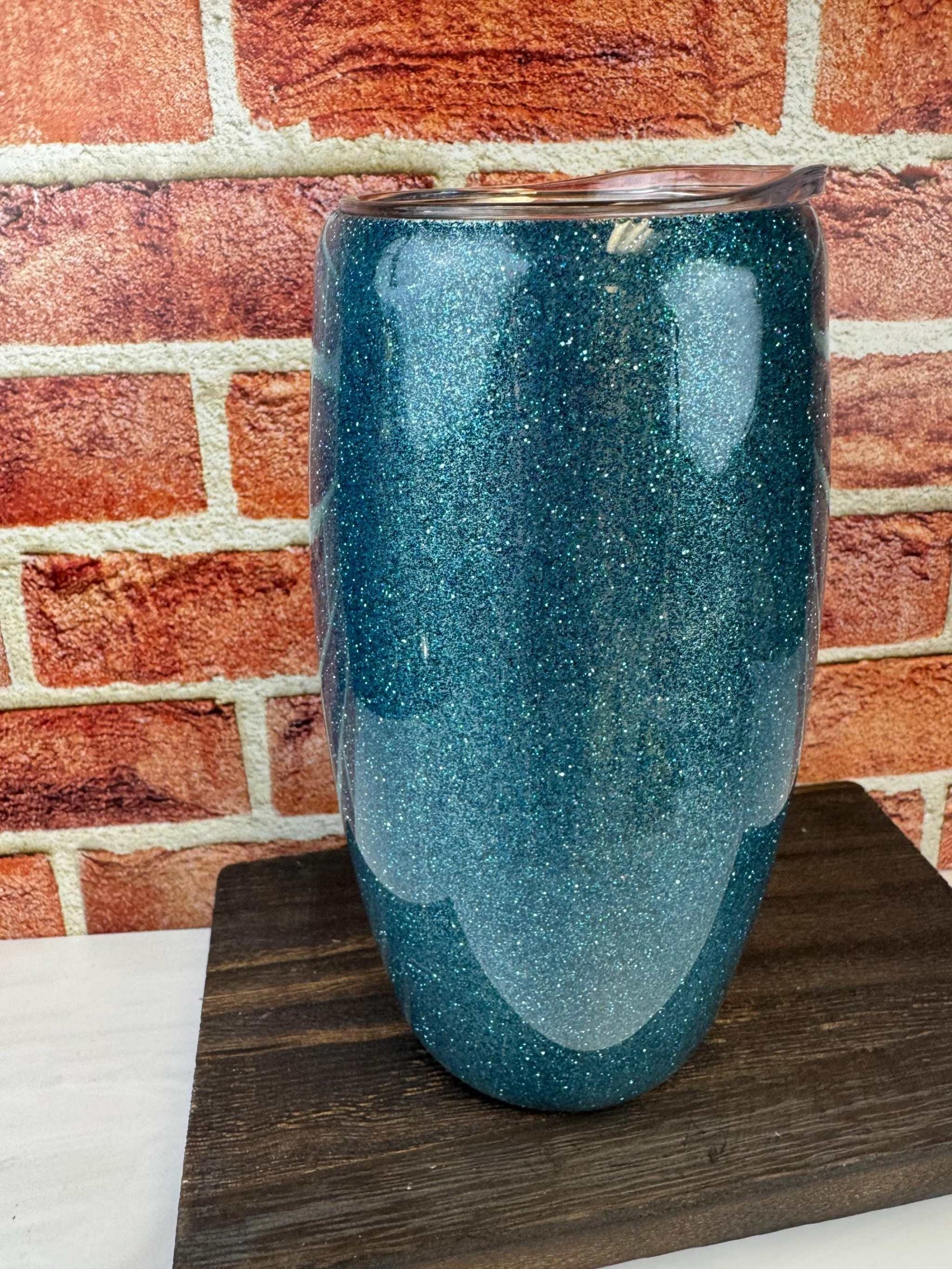 Blue Floral Tumbler - Insulated Stainless Steel Cup for On-the-Go Use