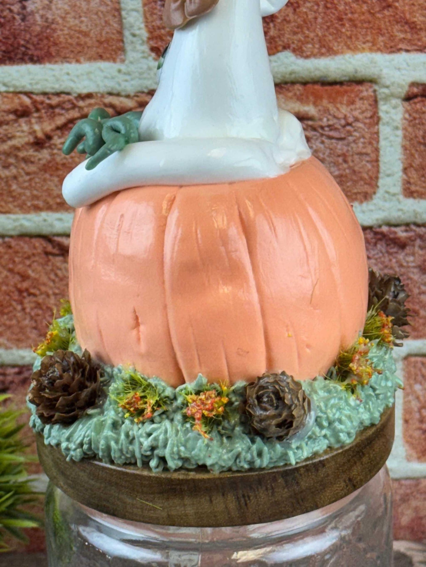 Ghost and Pumpkin Treat Jar - Spooky Halloween Decor & Storage - Fall 