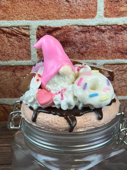 Gnome Candy Jar - Faux Cookie and Donut Treat Storage with Whimsy