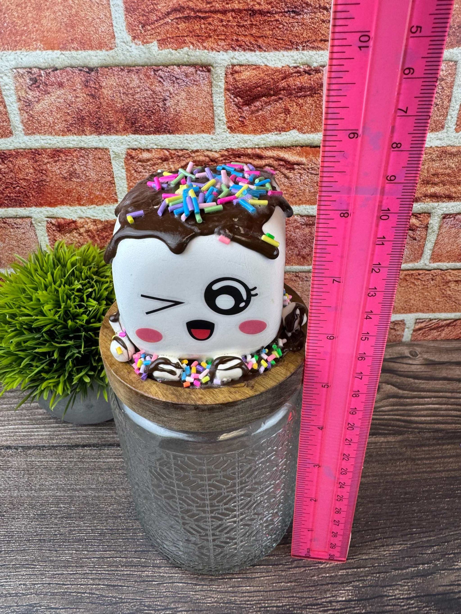 Marshmallow treat jar: Winking Faux Sprinkles Storage - Cute Decor