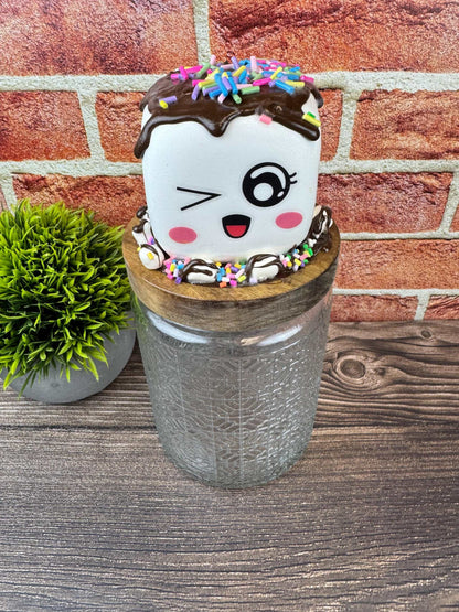 Marshmallow treat jar: Winking Faux Sprinkles Storage - Cute Decor