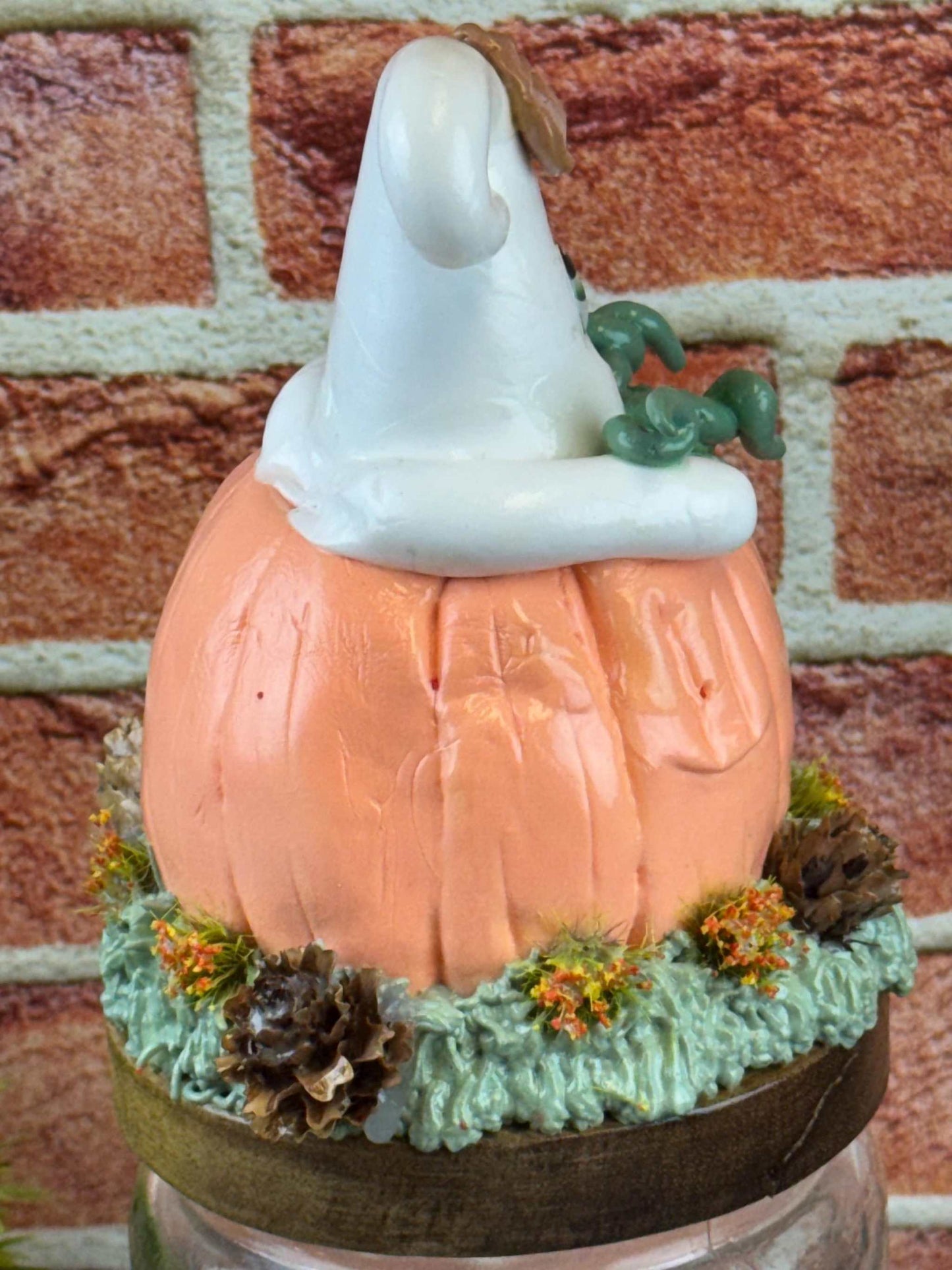Ghost and Pumpkin Treat Jar - Spooky Halloween Decor & Storage - Fall 