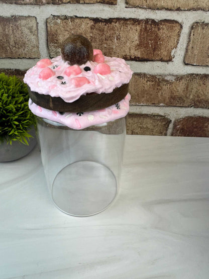 Whimsical Treat Jar - Pink Marshmallow with Sprinkles for Home Decor