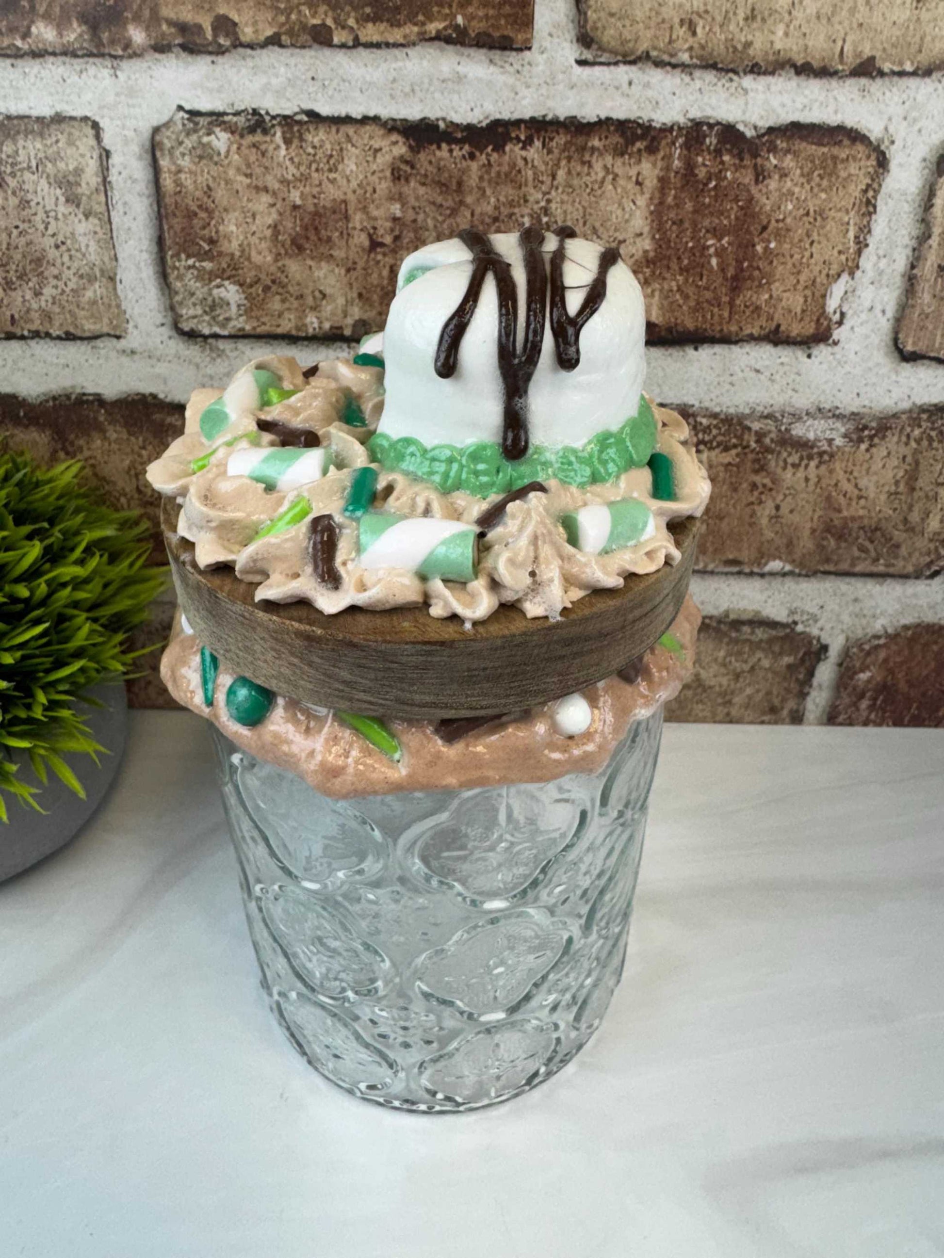 Mint Chocolate Chip Cake Jar - Kitchen Decor & Storage Solution-Treats