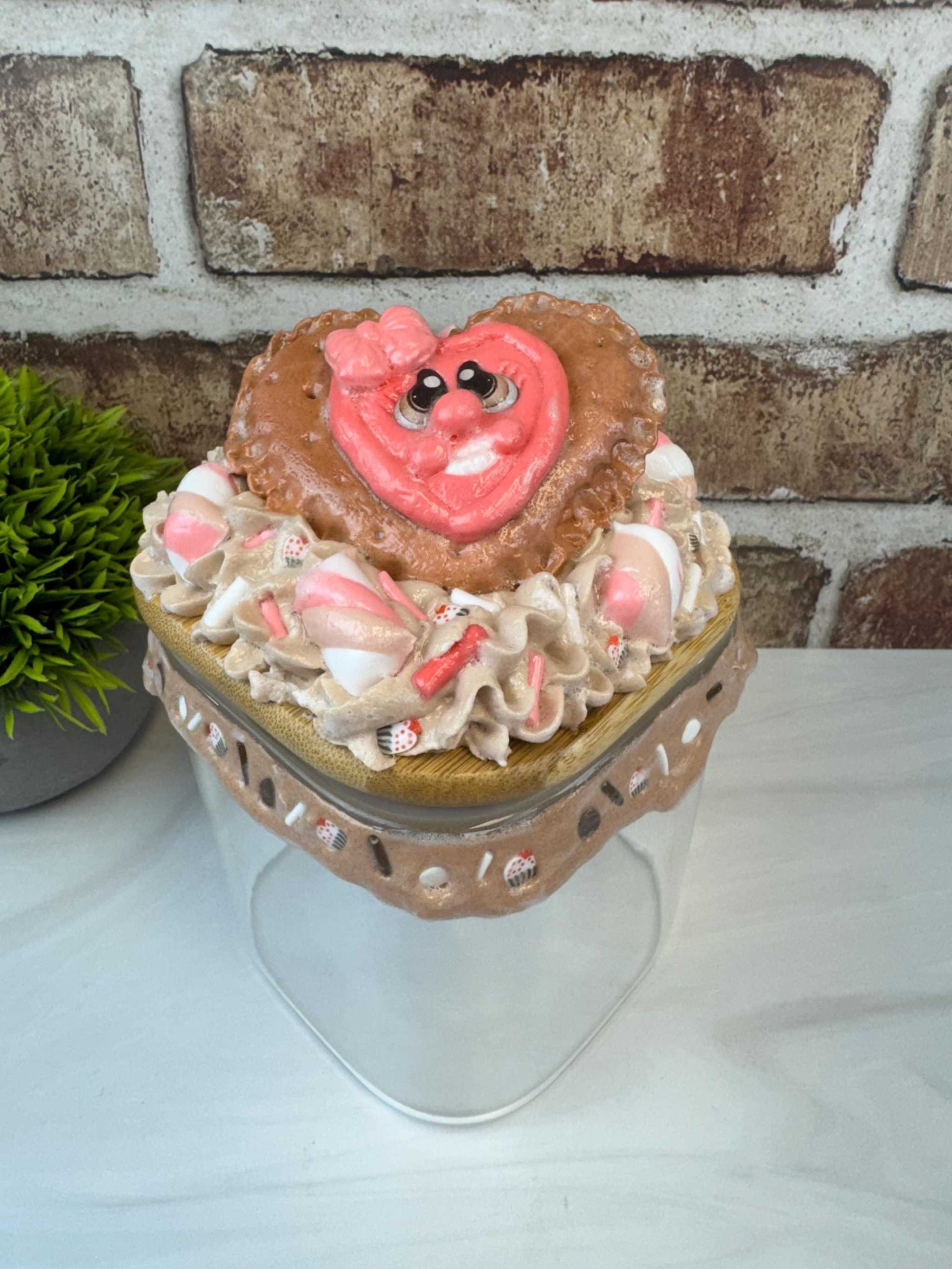 Cookie face treat jar - Fake Bake Decor - faux sprinkles and topping
