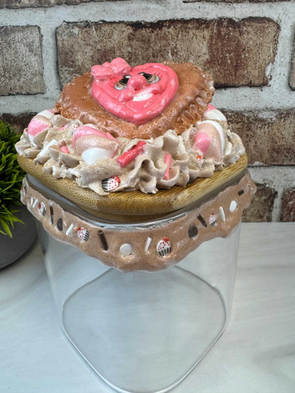 Cookie face treat jar - Fake Bake Decor - faux sprinkles and topping