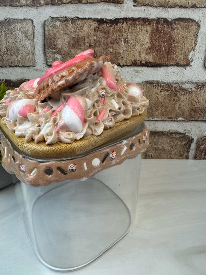Cookie face treat jar - Fake Bake Decor - faux sprinkles and topping
