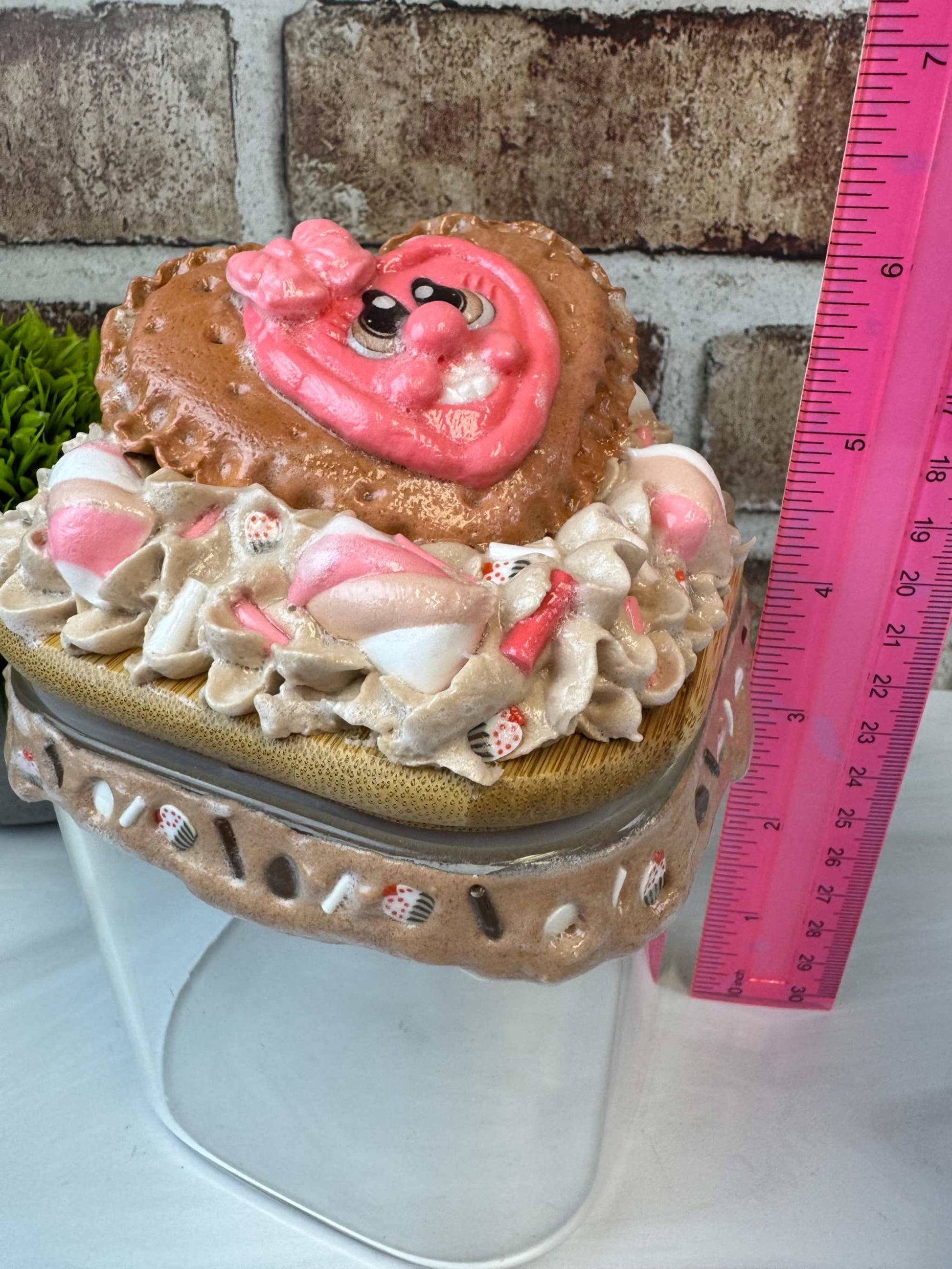 Cookie face treat jar - Fake Bake Decor - faux sprinkles and topping