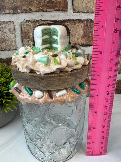 Mint Chocolate Chip Cake Jar - Kitchen Decor & Storage Solution-Treats