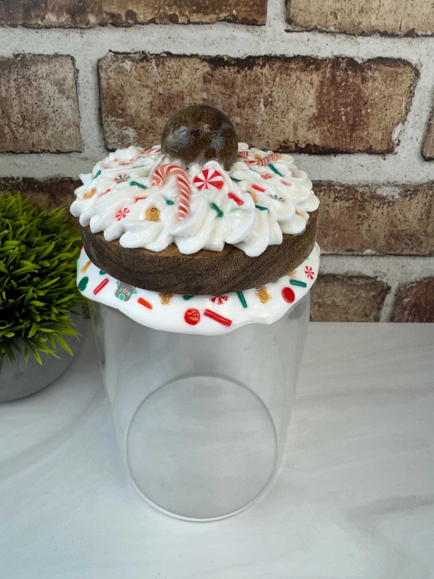 Candy Cane Treat Jar: Holiday Decor | Festive Storage & Centerpiece