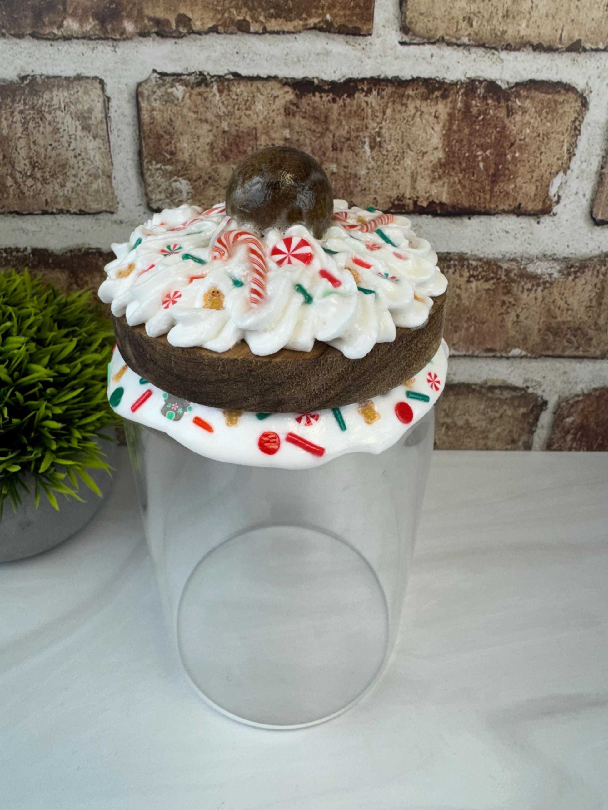 Candy Cane Treat Jar: Holiday Decor | Festive Storage & Centerpiece