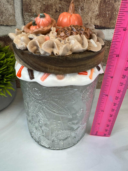 Pumpkin Treat Jar - Whimsical Sprinkles and Whipped Topping Design