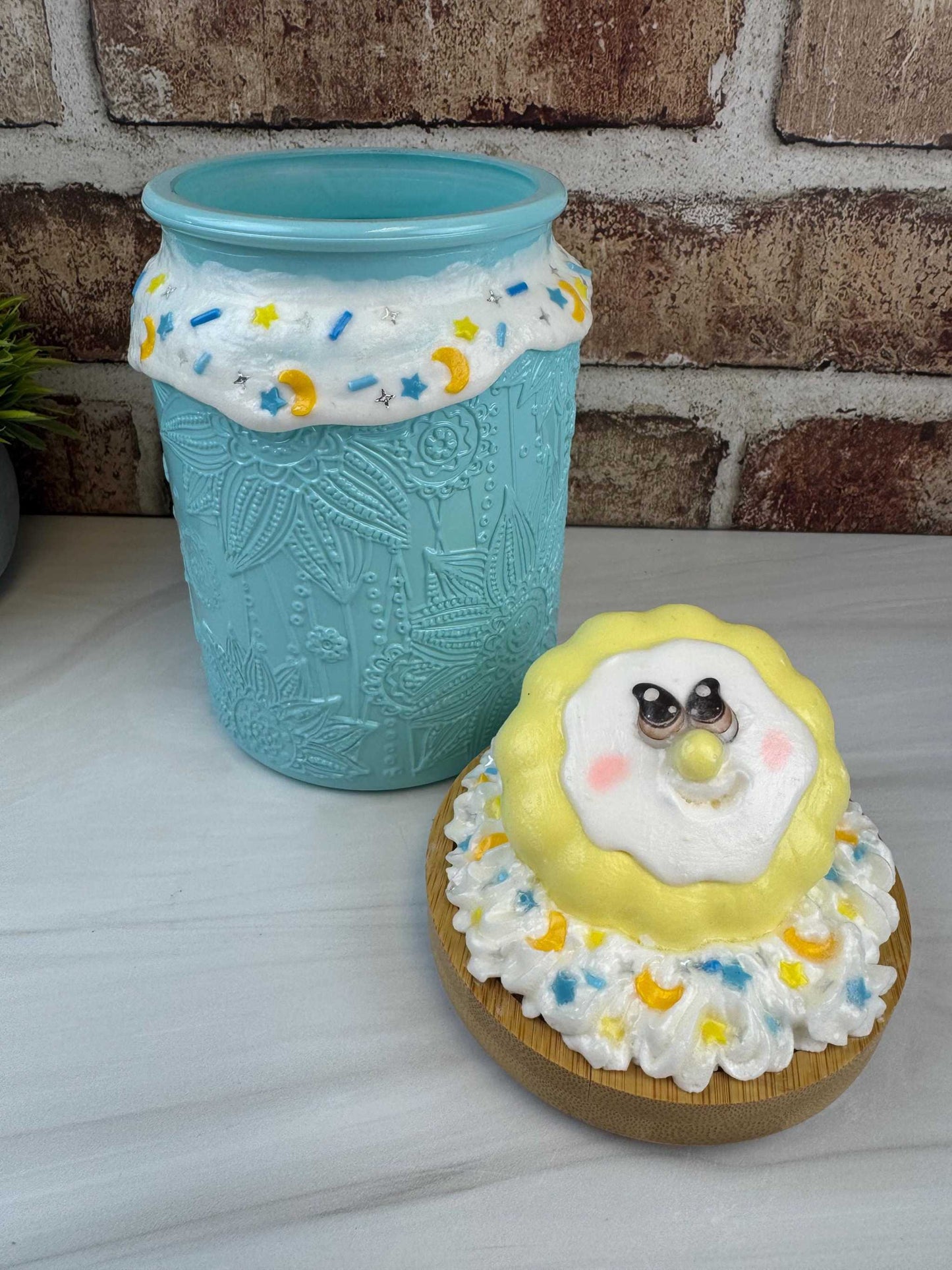 Lemon Cookie Treat Jar with Faux Whipped Topping-Great Gift Idea