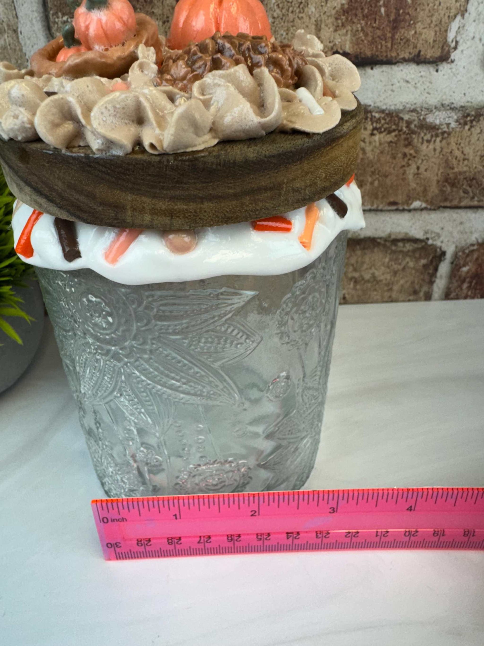 Pumpkin Treat Jar - Whimsical Sprinkles and Whipped Topping Design