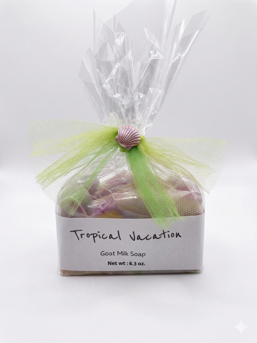 Goat Milk Soap-Cake Slice-Tropical Vacation-Detergent Free