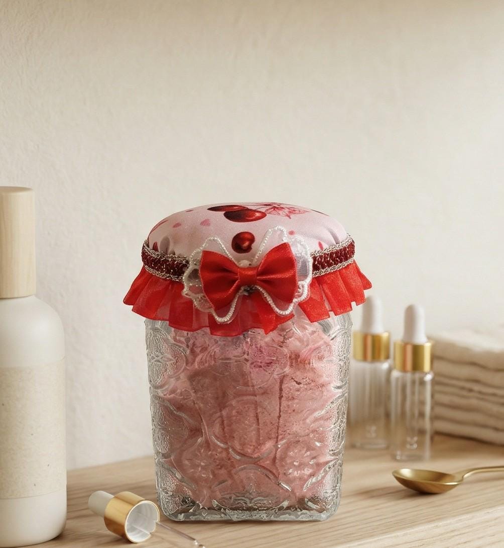 Pamper Jar - Cherry Almond bath bomb powder